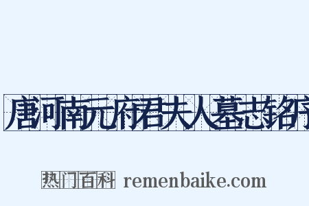 唐河南元府君夫人墓志铭序是什么意思的图片